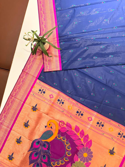 Vasthrlay Paithani Kanjivaram Royalblue