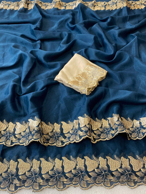 Vasthrlay Georgette Embroidery Saree