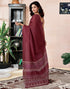 Vasthrlay Chanderi Printed Unstitched Off White Saree