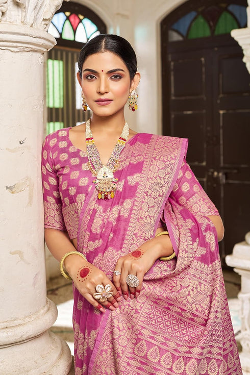 Vasthrlay Women's Lucknowi Chikankari Cotton Saree