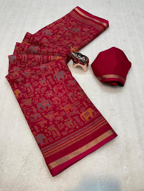 Vasthrlay Ghicha Kalamkari Print