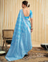 Vasthrlay Womens Banarasi Jacquard Sky Blue Saree
