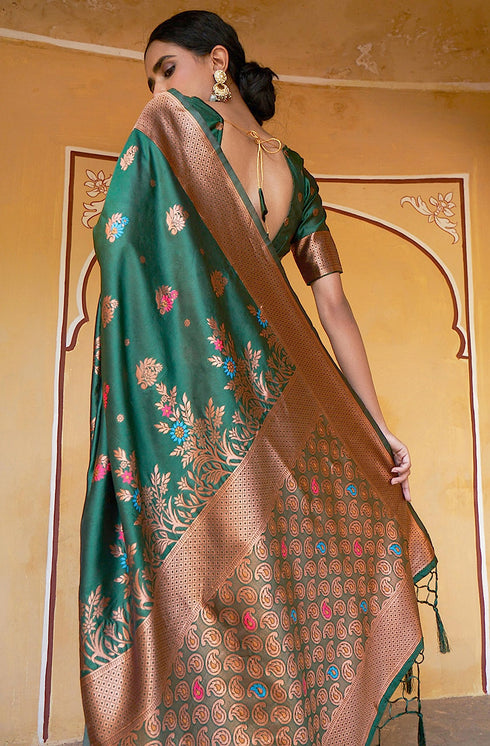 Vasthrlay Banarasi Floral Unstitched Saree