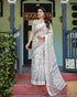 Vasthrlay Handwoven Printed Tasselled Saree