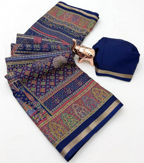 Vasthrlay Kalamkari Darkblue