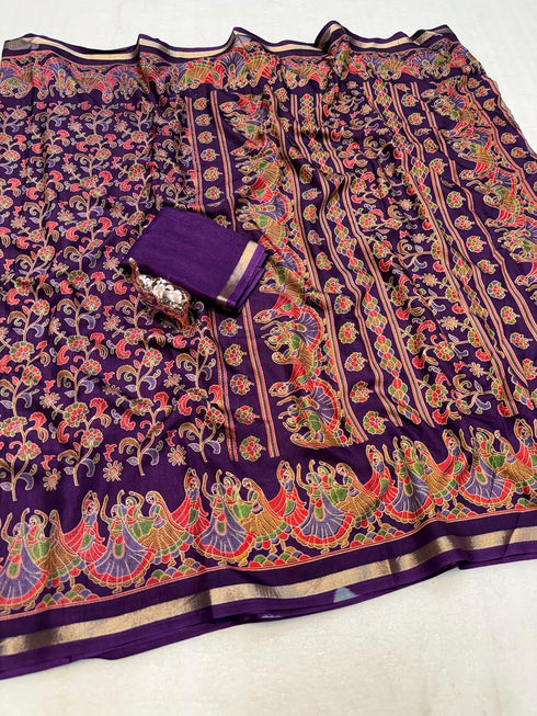 Vasthrlay Tussar Kalamkari Designer