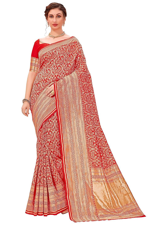 Vasthrlay Banarasi Pink Ethnic Wear