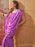 Vasthrlay Chiffon Bandhani Unstitched Purple Saree