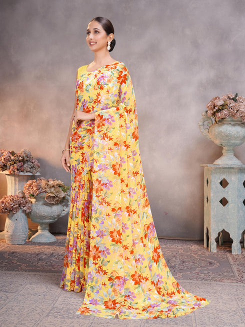 Vasthrlay Georgette Floral Saree