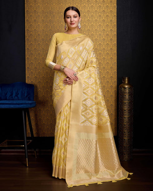 Vasthrlay Women's Cotton Unstitched Blouse Saree