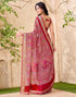 Vasthrlay Georgette Printed Unstitched Red Saree