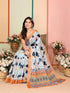 Vasthrlay Brown Printed Unstitched Saree