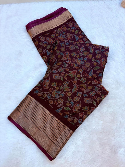Vasthrlay Kalamkari Digital Piece Navy
