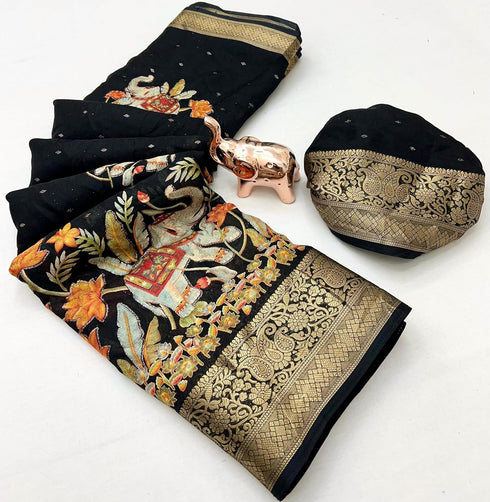 Vasthrlay Kalamkari Georgette Weaving