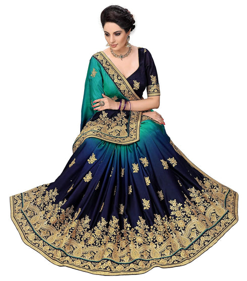 Vasthrlay Embroidey Blouse Blue Ethnic Wear
