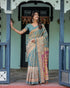 Vasthrlay Handloom Cotton Turquoise Saree