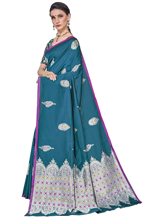 Vasthrlay Banarasi Gs Firozi Ethnic Wear