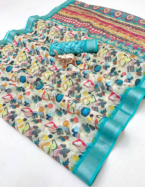 Vasthrlay Tussar Handloom Printed