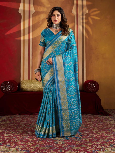 Vasthrlay Women's Kanjivaram Silk Unstitched Saree
