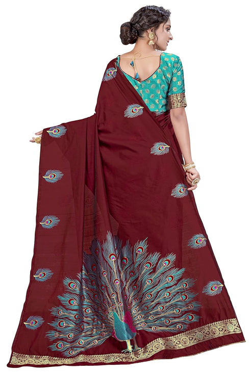 Vasthrlay Banarasi Blouse Maroon Ethnic Wear