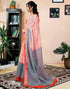 Vasthrlay Womens Printed Unstitched Dark Green Saree