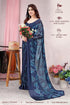 Vasthrlay Fashion Chiffon Turquoise Ethnic Wear