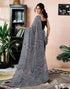Vasthrlay Printed Chanderi Unstitched Teal Saree