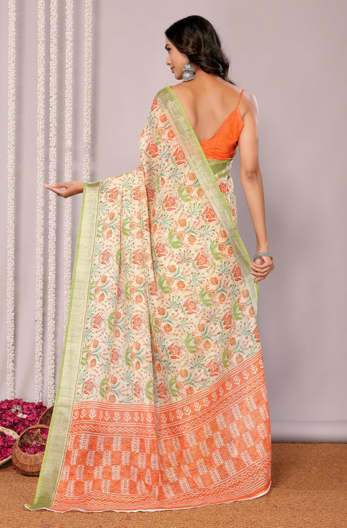 Vasthrlay Cotton Printed Saree