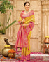 Vasthrlay Womens Banarasi Unstitched Yellow Saree