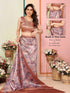 Vasthrlay Kanjivaram Banarasi Unstitched Currant Onion Free Ethnic Wear
