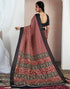 Vasthrlay Bandhani Printed Unstitched Black Saree
