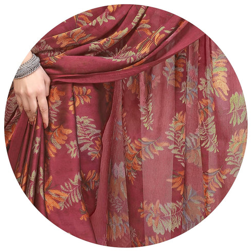 Vasthrlay Fashion Chiffon Turquoise Ethnic Wear