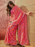 Vasthrlay Chiffon Bandhani Unstitched Purple Saree