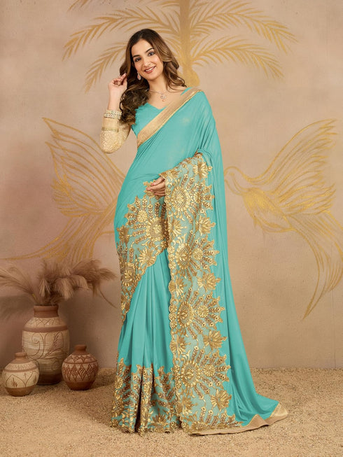 Vasthrlay Lycra Malai Embroidery Ethnic Wear