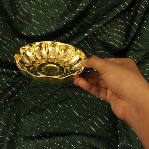 Brass Prasadam Plate 37 Grams Pack of 2
