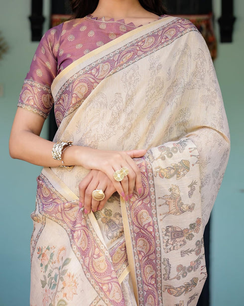 Vasthrlay Handloom Traditional Paisley Saree