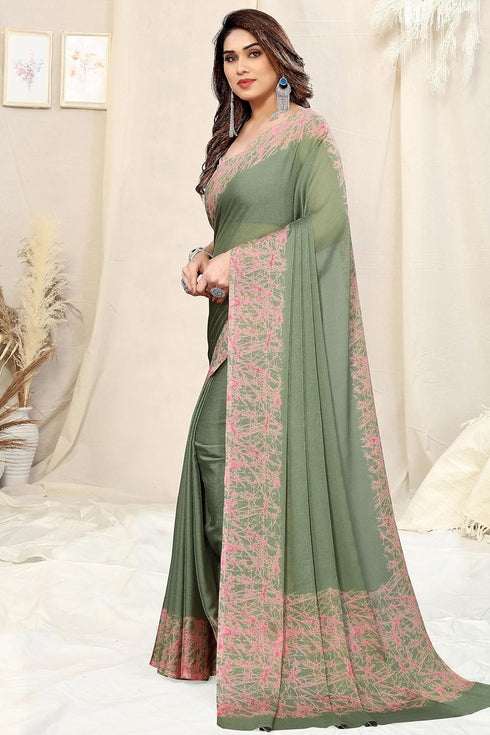 Vasthrlay Fashion Chiffon Abstrect Printed Ethnic Wear