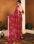 Vasthrlay Chiffon Bandhani Unstitched Dark Green Saree