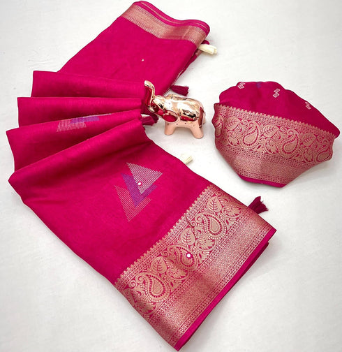 Vasthrlay Bandhani Unstitched Piece Saree