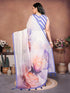 Vasthrlay White4 Womens Linen Ready To Wear Saree
