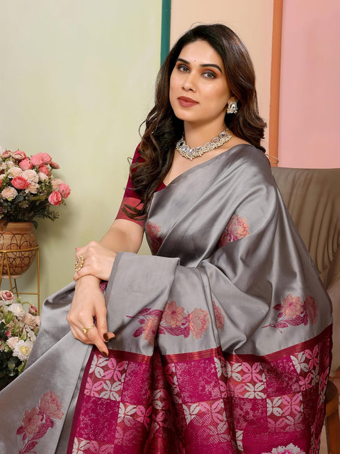 VasthrlayKanjivaram Banarasi Unstitched Mustard Free Ethnic Wear