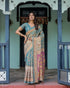 Vasthrlay Handloom Turquoise Paisley Saree