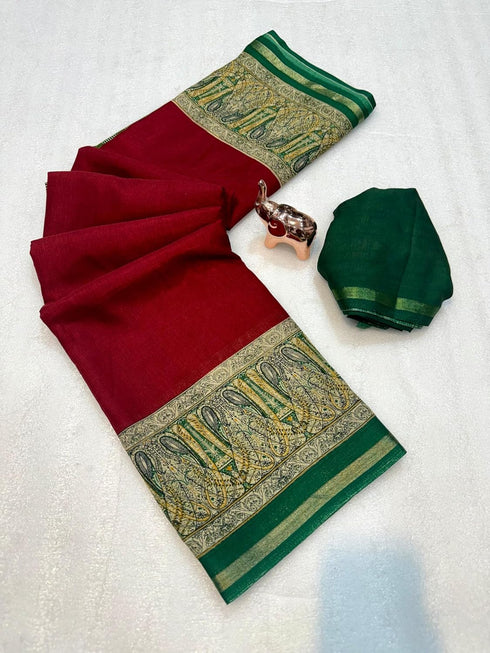Vasthrlay Tussar Leheriya Printed