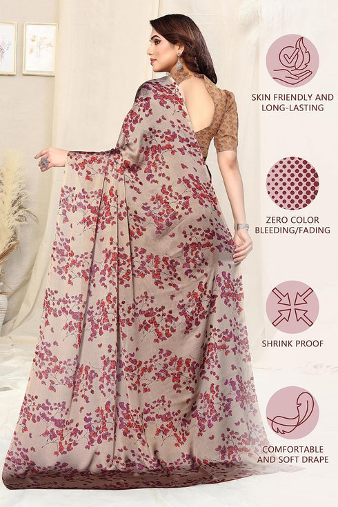 Vasthrlay Fashion Chiffon Printed Dusty Ethnic Wear