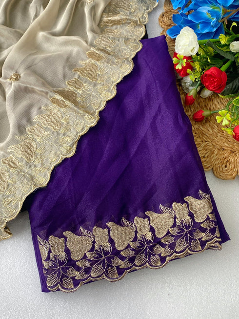Vasthrlay Georgette Embroidery Saree