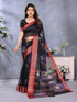 Vasthrlay Chanderi Brush Unstitched Black Free Ethnic Wear