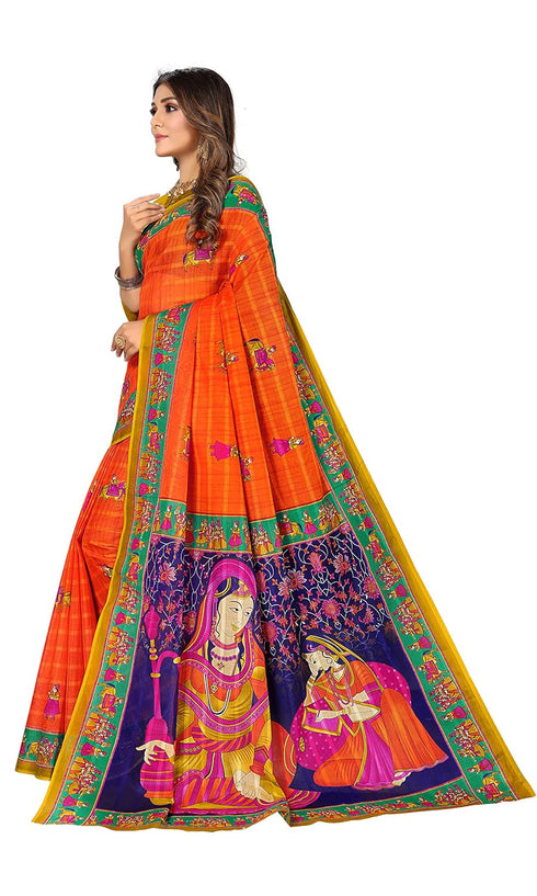 Vasthrlay Cotton Blue Saree