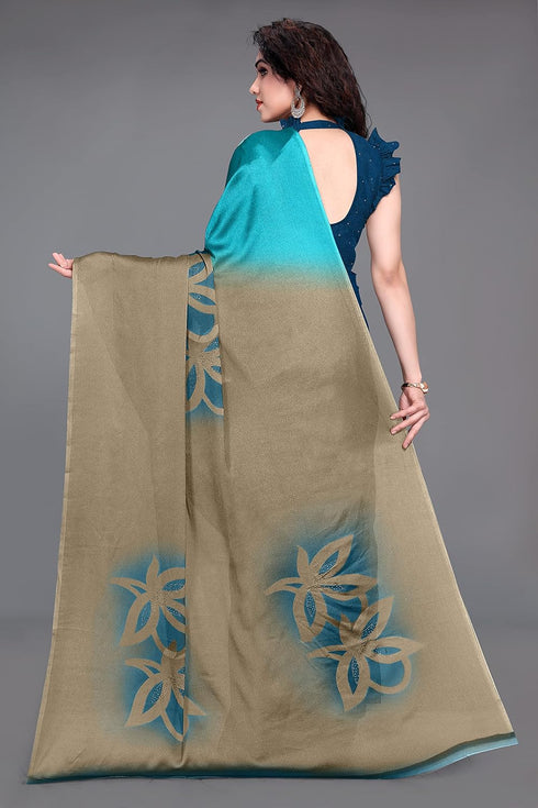 Vasthrlay Fashion Chiffon Printed Grey Ethnic Wear