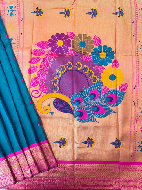 Vasthrlay Paithani Kanjivaram Royalblue