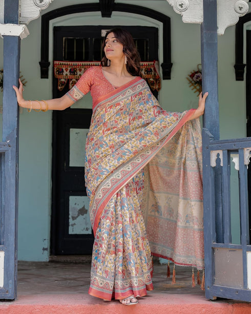 Vasthrlay Handloom Printed Saree